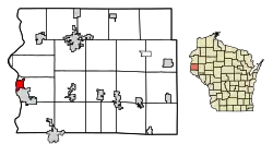 Location of North Hudson in St. Croix County, Wisconsin.