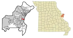 Location of Richmond Heights, Missouri