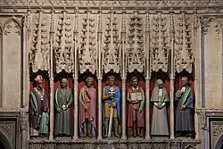 St. Oscar Romero, Saint Alban Roe, Saint Amphibalus, Saint Alban, Saint George Tankerfield, Elizabeth of Russia, Dietrich Bonhoeffer, depicted in the nave reredos St Albans Cathedral