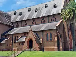 St Carthage's Cathedral, Lismore, west side (detail), January 2025