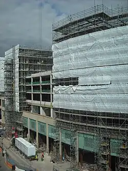 Construction along The Hayes in April 2009