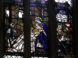 Nativity window at St Mary, Berry Pomeroy, Devon.