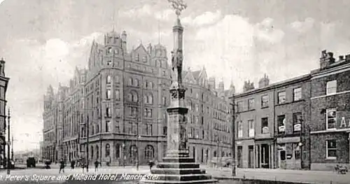 St Peter's Cross by Temple Moore (1907) marks the former site of the church