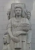 Detail of Bountiful Earth (1932). This and two other Stackpole sculpture groups were unveiled outside of the San Francisco Stock Exchange on December 31, 1932[26]