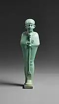 Standing figure of Ptah; 664–332 BC; faience; height: 9.7 cm; Metropolitan Museum of Art