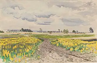 Stanisław Masłowski, Łubin – Droga polna (Lupin – A Cart way), watercolor, 1909 (National Museum in Warsaw)
