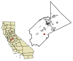 Location of Crows Landing in Stanislaus County, California.