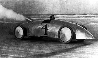 Image 10A Stanley Steamer racecar in 1903. In 1906, a similar Stanley Rocket set the world land speed record at 205.5 km/h (127.7 mph) at Daytona Beach Road Course. (from History of the automobile)