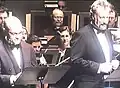 John de Lancie, Robert Picardo, during their second performance of "Star Trek: The Music" narrating.