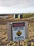 Kapu sign for a mined area