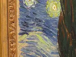 Left part of the canvas and frame