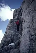 Starting the crux pitch
