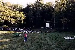 Stellafane presentation at the hillside amphitheater in 1999