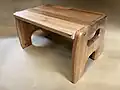 Finger-jointed Eucalyptus robusta was upcycled from a shipping pallet for use in this attractive step stool.