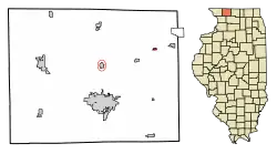 Location of Rock City in Stephenson County, Illinois.