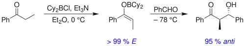 Anti-aldol formation through E-enolate