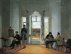 Vasily Sternberg, In Kachanovka, the estate of G. S. Tarnovsky, 1838; Tropinin Museum, Moscow