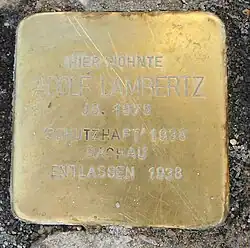 Stolperstein für Adolf Lambertz