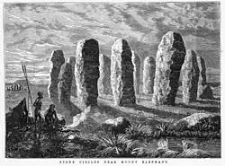 Stone circles near Mount Elephant (1877), illustration by J. W. Curtis (Courtesy: State Library of Victoria)