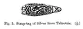 Illustration of niello strap-end from the hoard (1913)