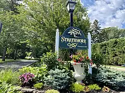 An entrance to the Strathmore Village portion of the hamlet on June 15, 2021