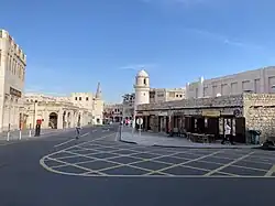 A street lined with cafes in Souq Waqif