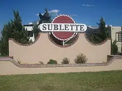 Sublette welcome sign (2010)