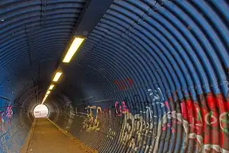 The station underpass used to connect the 2 platforms