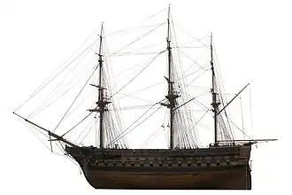 th scale model of Suffren (1824–1865), on display at the Musée national de la Marine in Paris