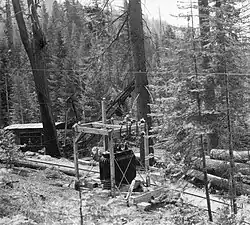 A transformer powering logging equipment.