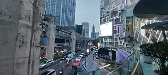 Sukhumvit Line viaduct from Pathum Wan Skywalk.