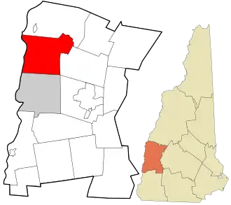 Location of Cornish in Sullivan County, New Hampshire and of Sullivan County in New Hampshire