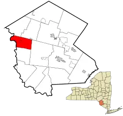 Location of Delaware in Sullivan County, New York