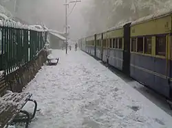 Summer hill railway station under snow