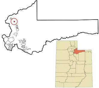 Location in Summit County and the state of Utah