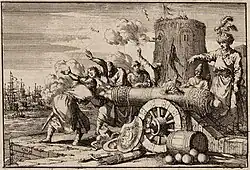 Naval attack on Algeria (1683) by Abraham Ducassin