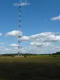 100-metre tall radio relay link tower south of Suraż at 52°56'3"N 22°57'3"E