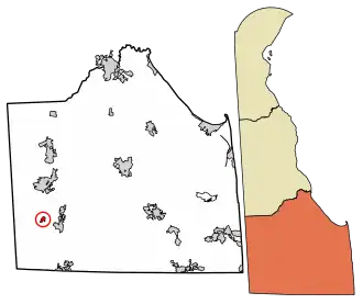 Location of Bethel in Sussex County, Delaware.