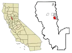 Location in Sutter County and the state of California