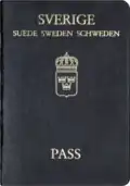 "Black cover" Swedish ordinary passport, issued in 1989.