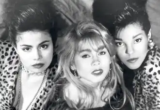 Sweet Sensation in 1990 (L–R): Sheila Vega, Betty "Dee" LeBron, and Margie Fernandez