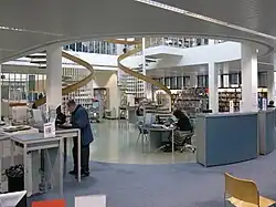 An interior shot of the ground floor atrium of the reference library