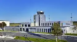 An airport terminal building