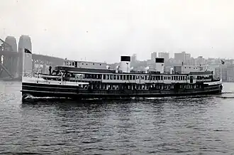 Rounding Bennelong Point and approaching Circular Quay, 1966