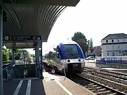 A platform and the underpass.