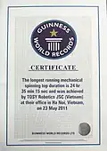 Certification from Guinness World Records