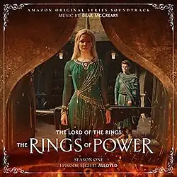 Album cover featuring a screenshot from the episode, depicting a woman and a man looking into a flaming forge.