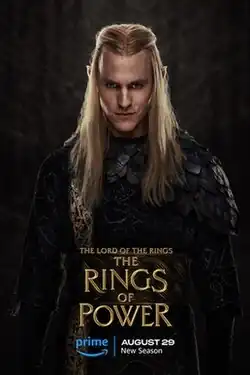 Poster featuring an blonde Elf dressed in black. The series' title, the Prime Video logo, and the season's premiere date are at the bottom of the poster.