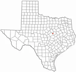 Location of Crawford, Texas