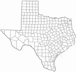 Location of Maud, Texas
